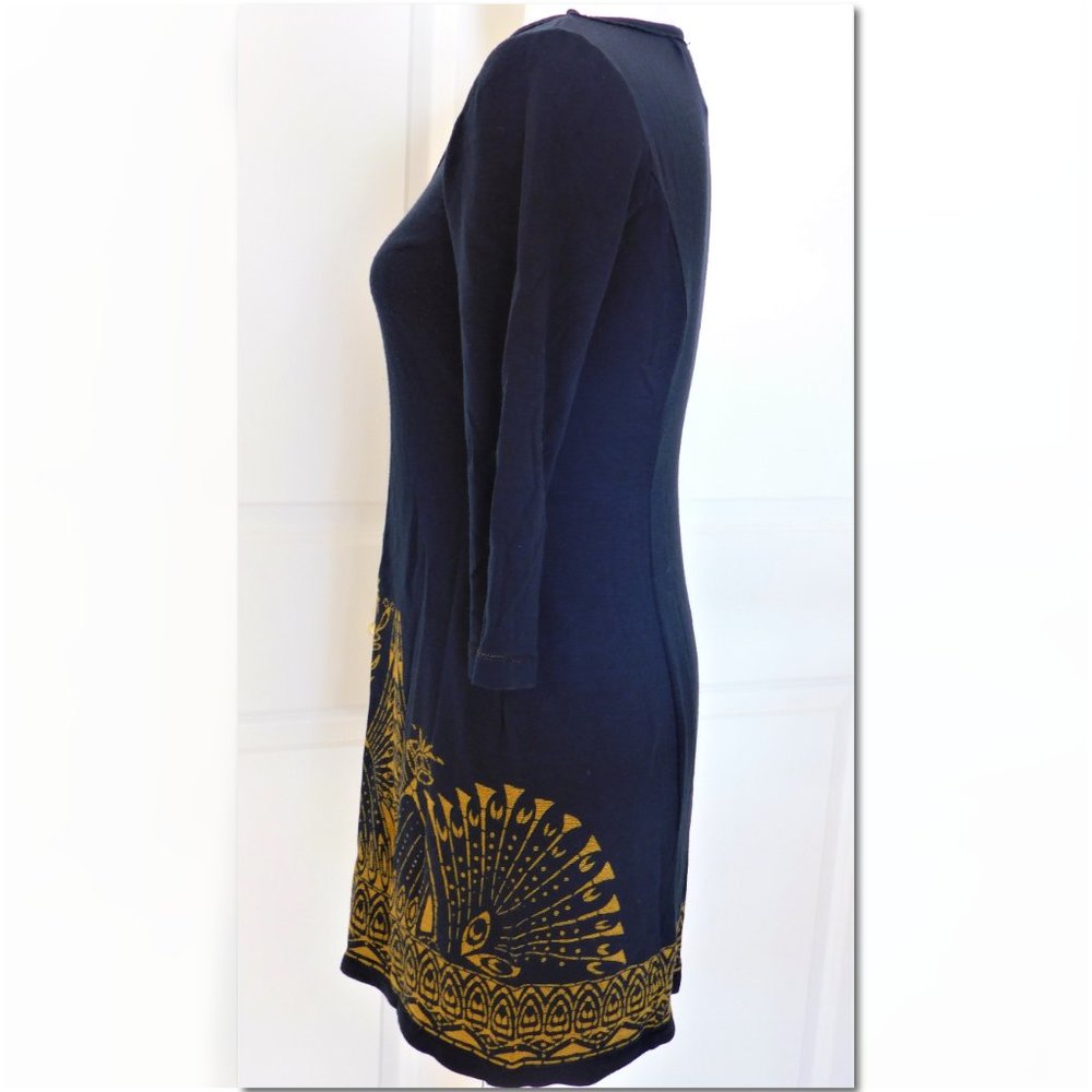 Max Studio Dress Tunic Size Small Navy and Gold - Picture 6 of 6